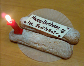 誕生日ケーキ(シュークリーム)